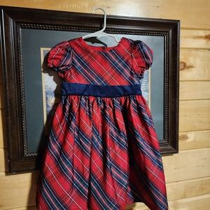 Max Studio Red and Blue Plaid Kids Dress